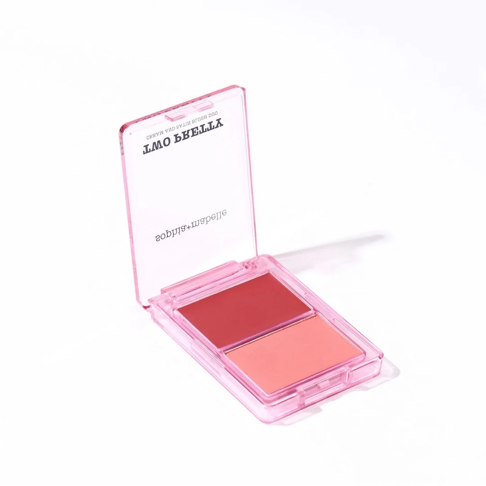 Two Pretty Cream and Satin Blush Duo in Tanned & Tipsy (cool mauve rose) - Picture 2 of 6